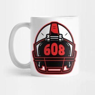 Retro Football Helmet 608 Area Code Madison Wisconsin Football Mug